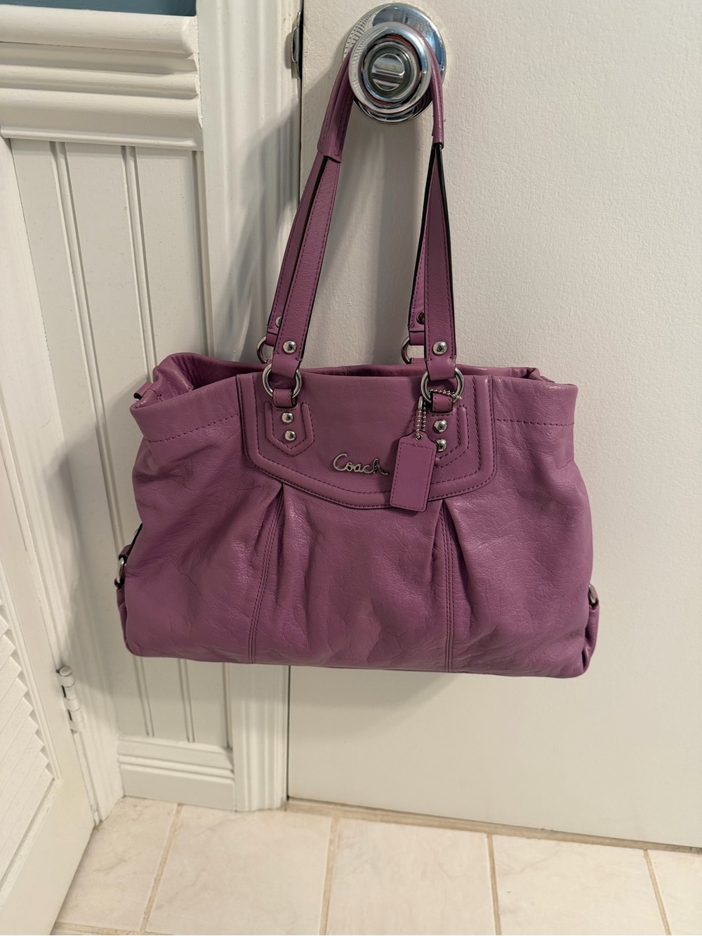Coach Lavender/Purple Leather Shoulder Bag